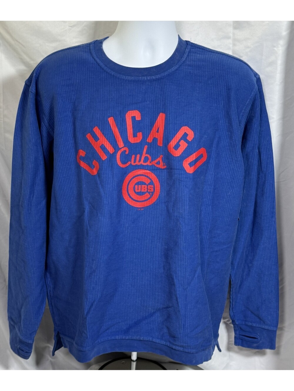 Chicago Cubs Royal Blue Comfy Cord Pullover Sweatshirt G-III 4Her Womens XL NWT